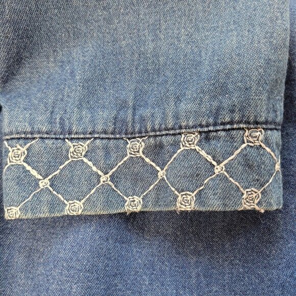 Vintage Marsha Sport Size S Jean Jacket Several Different Fabrics Long Lined - Picture 7 of 9